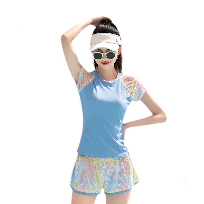 Women Two Pieces Sports Beach Wear Print Bathing Suit High Waist Summer Beach Wear Laydies Surfing Suit women swimsuit women two piece sets