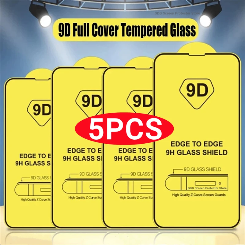 5PCS 9D Screen Protector for Xiaomi Redmi Note 14 13 Pro 12 11 10 9 8 9S 10S...