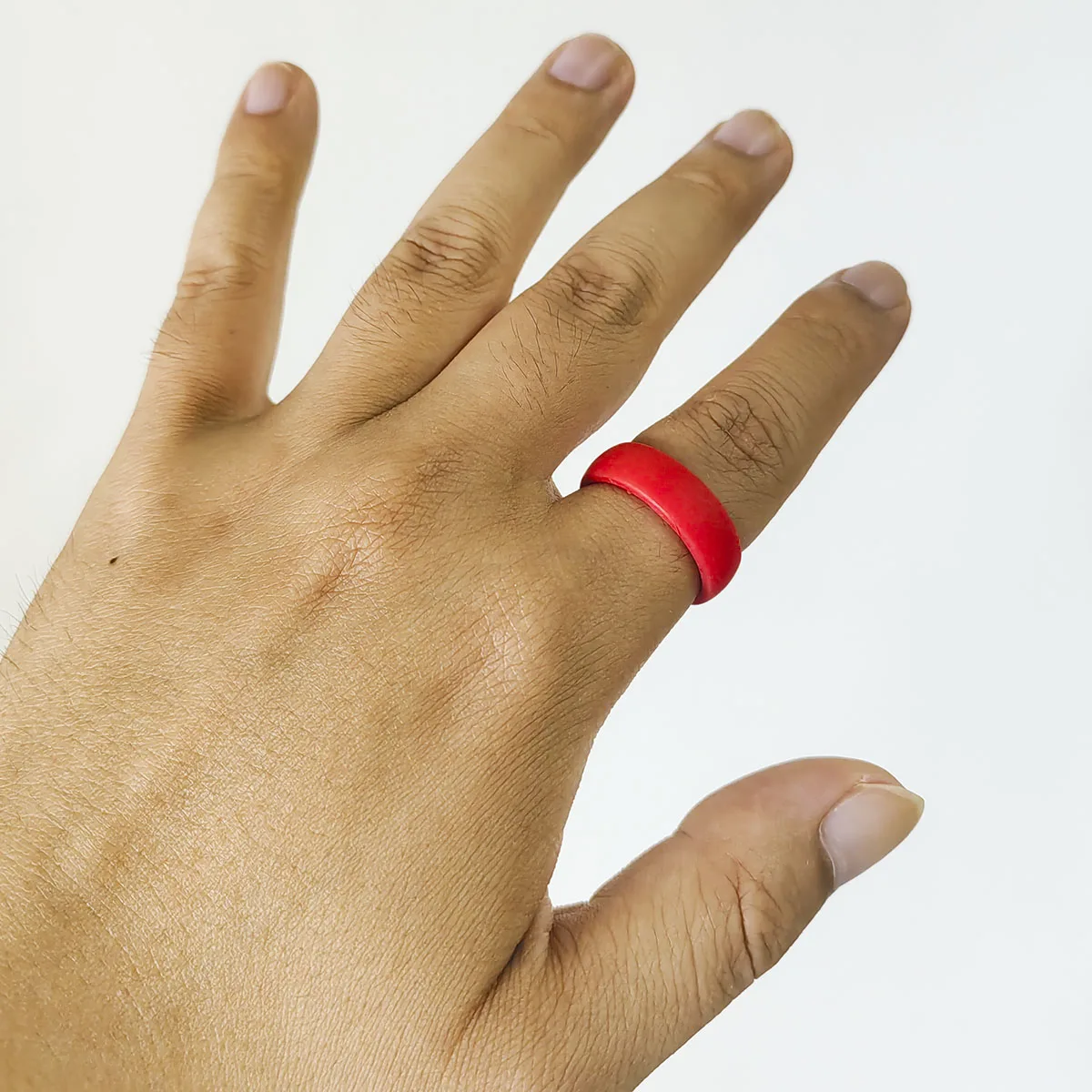 7mm Silicone Heart Pattern Ring For Women Lady Girl Sporter Student 1pc
