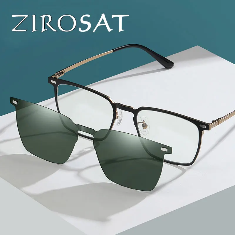 

ZIROSAT CG8202 Polarized Sunglasses Men Women Magnetic Clip TR90 On Glasses Optical Prescription Eyewear Frames Eyeglasses