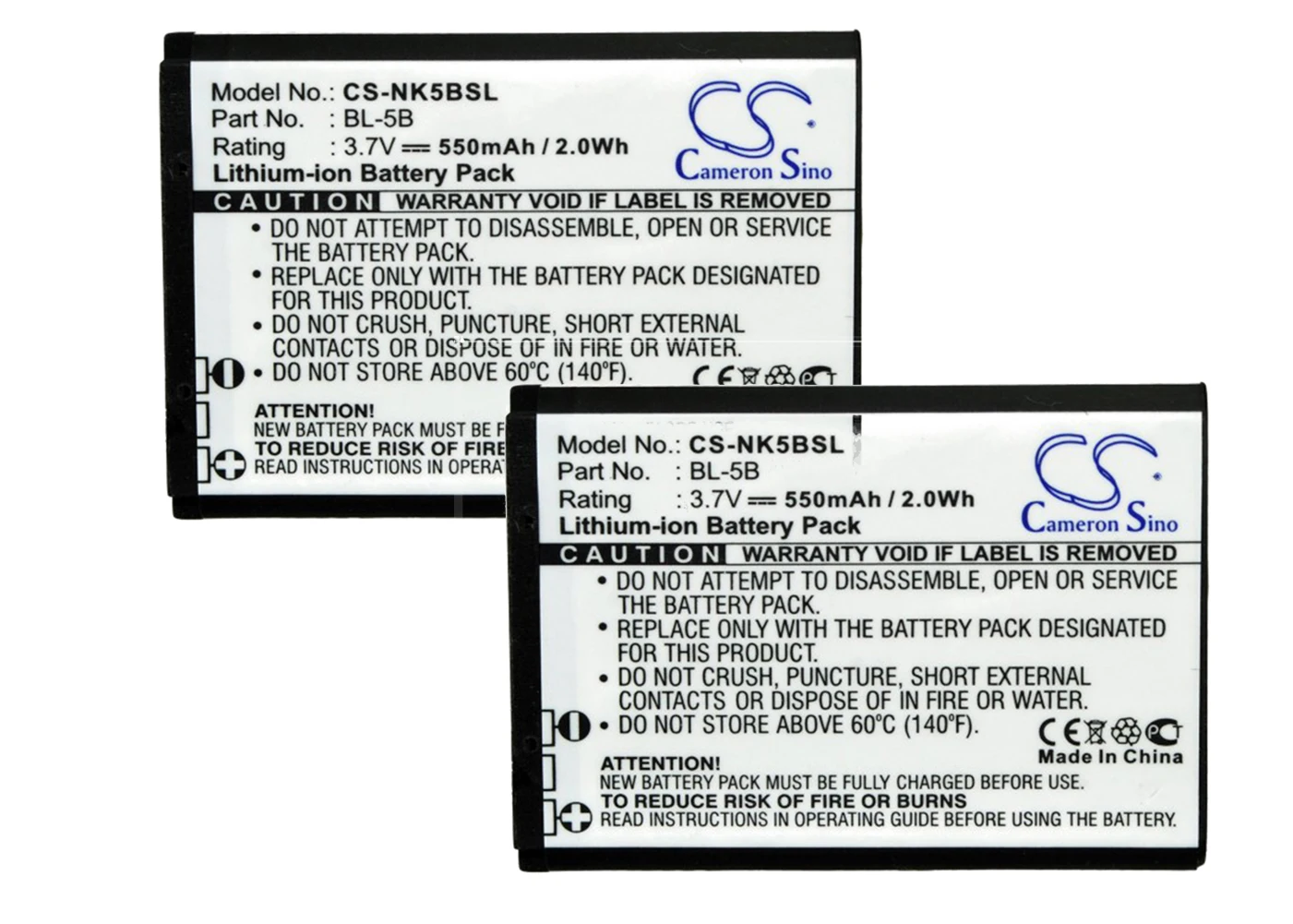 2 упаковки 5320 мА аккумулятор для Nokia 5500 XpressMusic 6020 Sport 6021 6060 6061 6062 6070 дюйма |