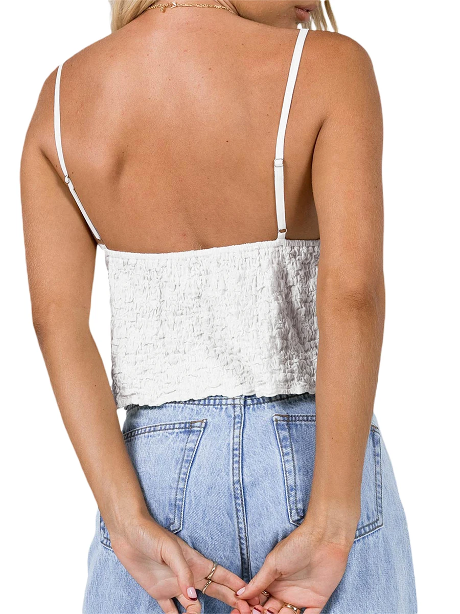 Women s Sleeveless Tie-Up Tank Tops Solid Color Camisoles Summer Casual Streetwear Tops for Everyday Wear