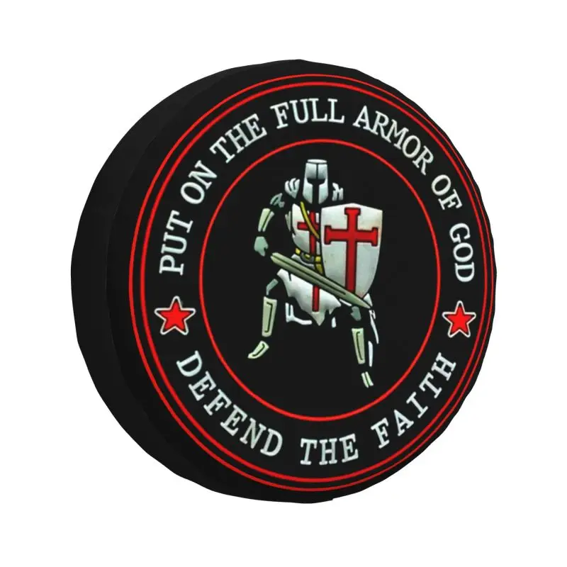 

Christian Knight Defend The Faith Car Tire Cover Wheel Protectors Water Dustproof Universal Fit for SUV Truck Camper Travel