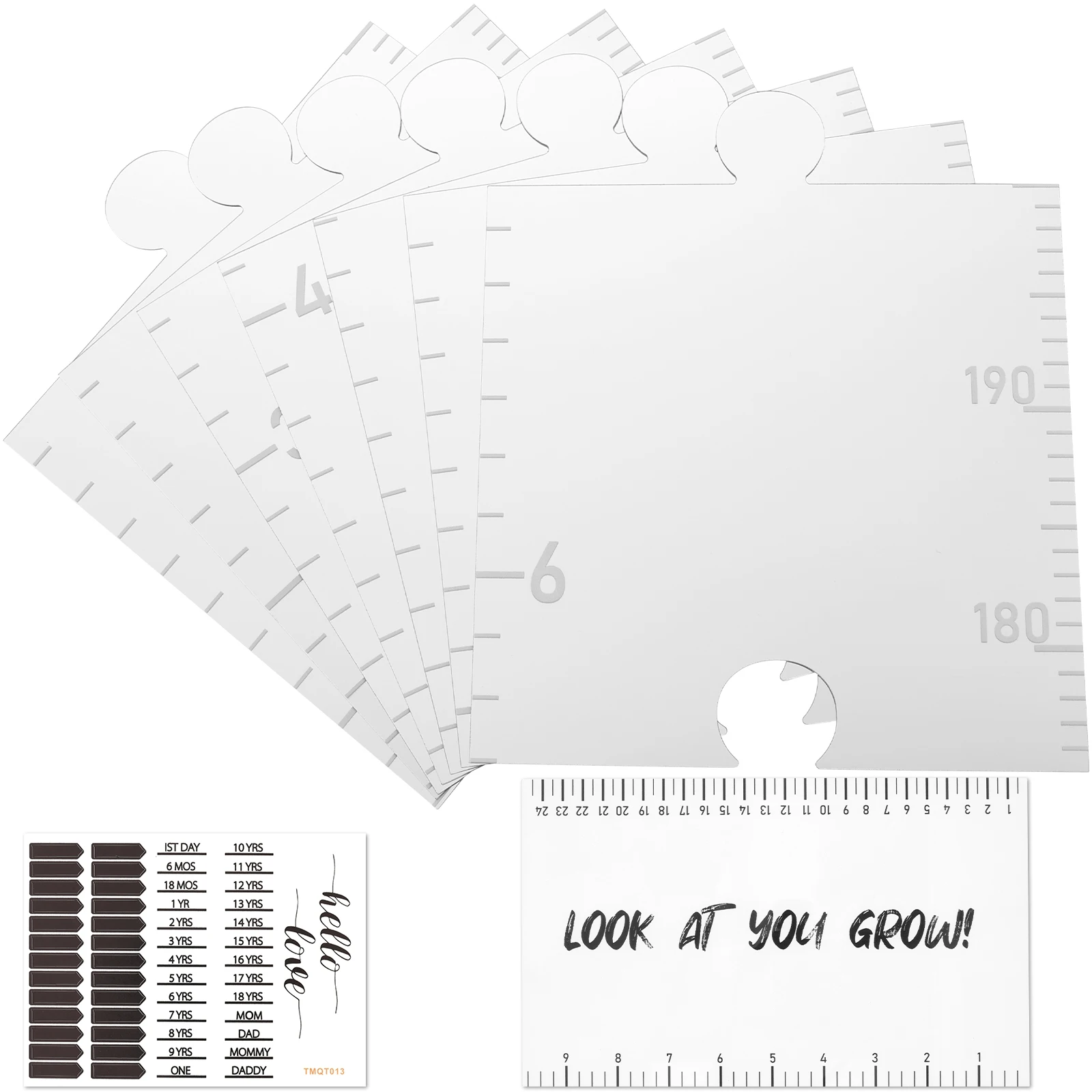 Acrylic Mirror Growth Chart for Kids Decorative Foldable Wall Growth Chart Mirror Versatile Easy to Install Puzzle