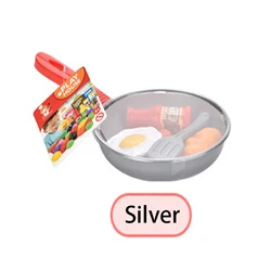 Deluxe Kids Pretend Play Kitchen Food Set - 8-Piece Simulation Toy Collection (Silver)