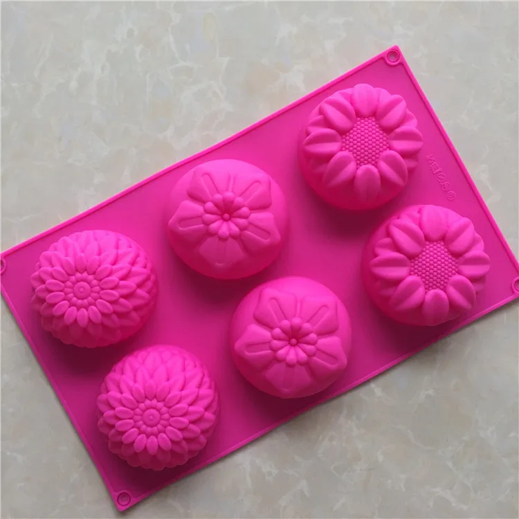 Description Picture 4 of itemNew 6 Holes Flower Shaped Silicone Soap Mold DIY Handmade Cake Chocolate Candle Molds Aromatherapy Soap Crafts Making