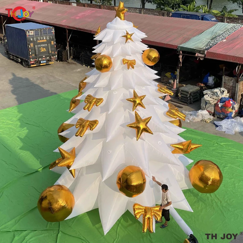 

Free Air Shipping Outdoor Decoration 8m 26ft Tall Giant Inflatable Christmas Tree with Jingle Bells Air Balloon