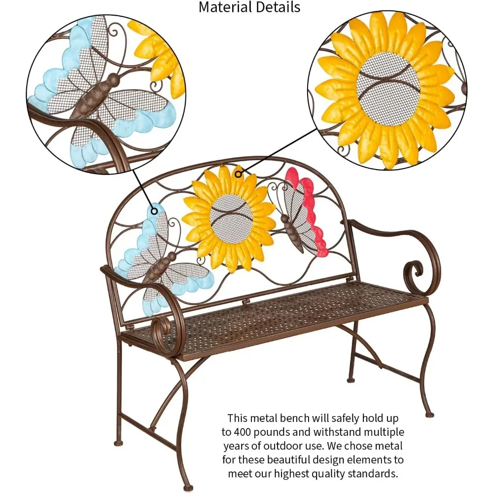 Weatherproof Sunflower Outdoor Bench 6