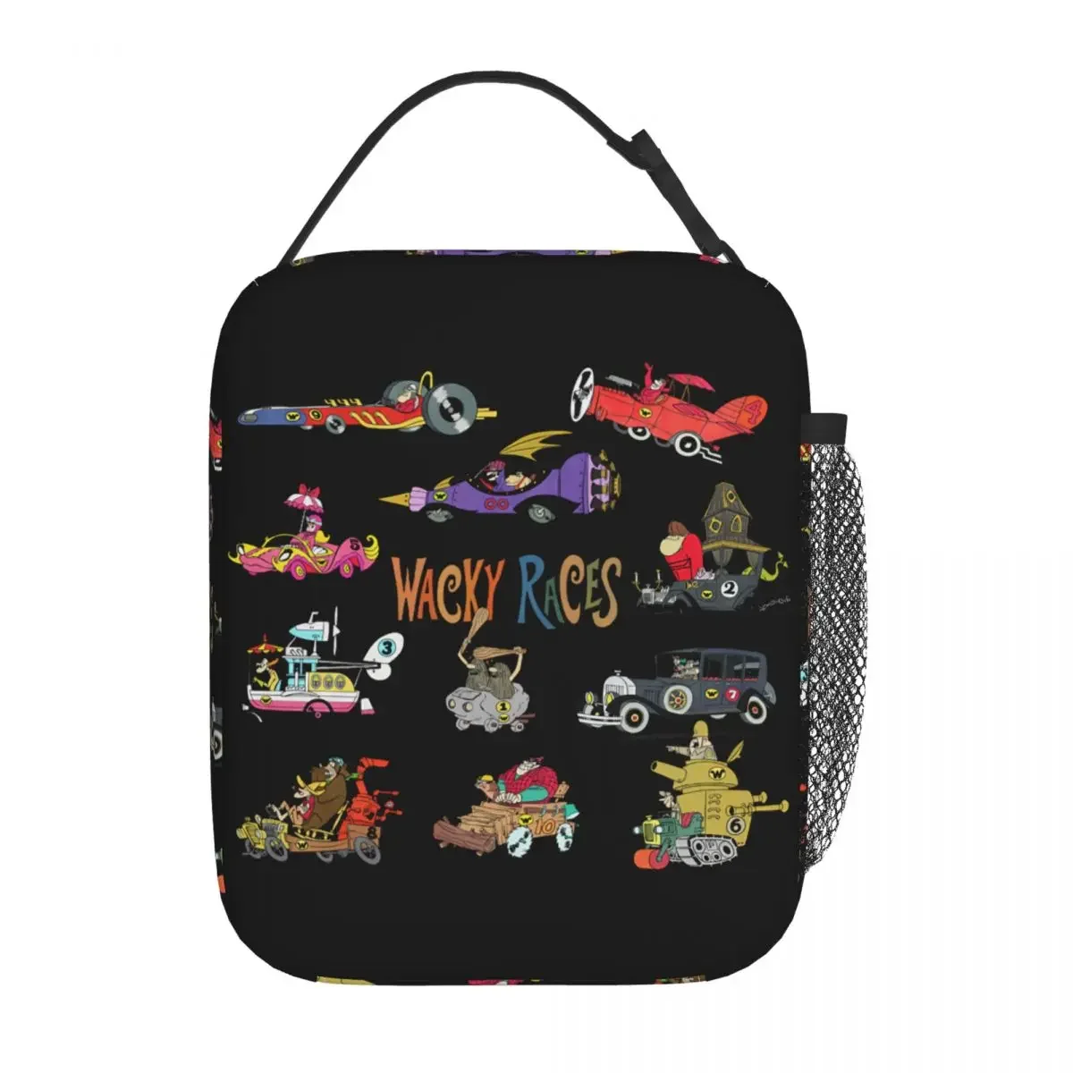 

60s Wacky Races Insulated Lunch Bag Thermal Lunch Container Large Tote Lunch Box for Men Women Work Outdoor