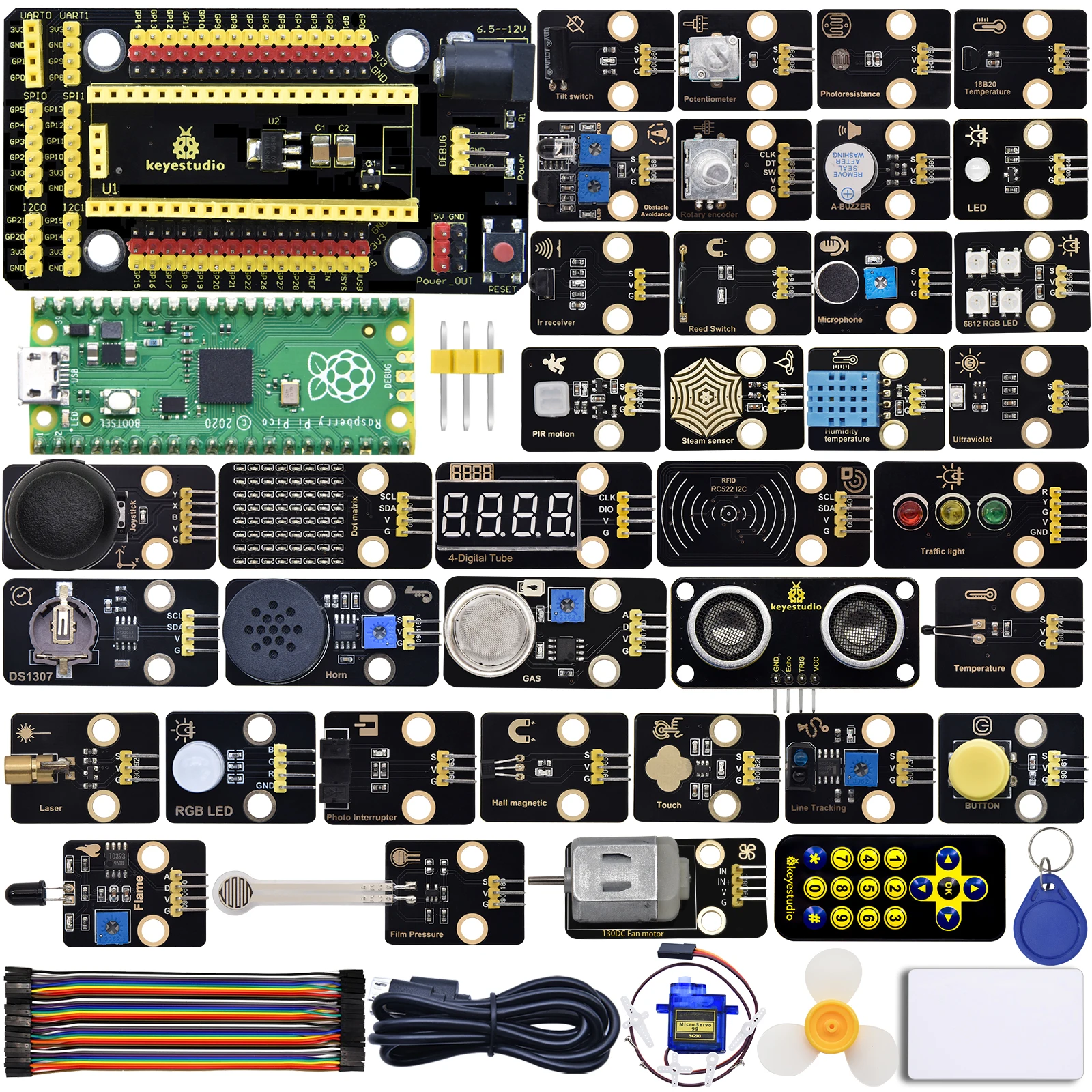 Keyestudio 37(24)(42) In 1 Raspberry Pi Pico Sensor Kit Diy Kit ...