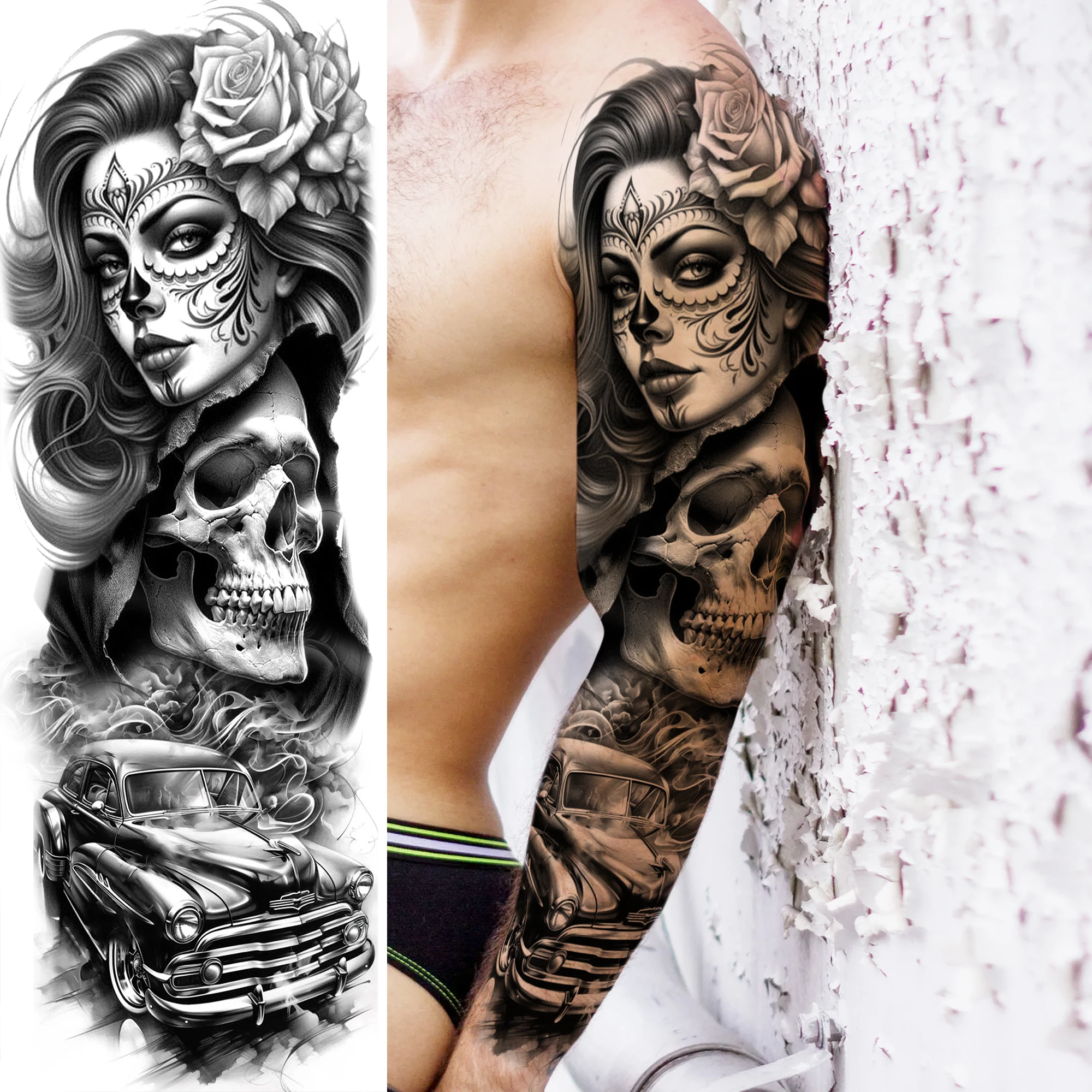 Gothic Grim Reaper Tattoo: The Ultimate Guide to Realistic Temporary Tattoos  for Dark Aesthetic Enthusiasts, image size:2000x2000