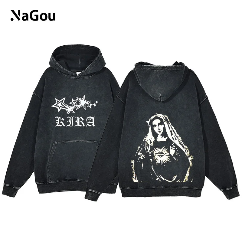 

Y2k Hoodies Men Fashion Graphic Washed Long Sleeve Goth Harajuku Pullover Women Streetwear Vintage Oversized Hooded Sweatshirt
