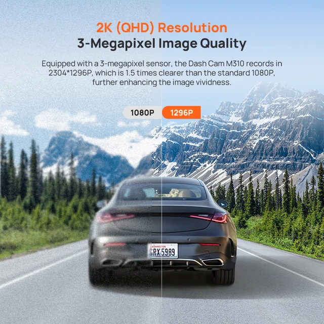 70mai Dash Cam M310 1296P Resolution 130°FOV Smart Voice Control Support 24H Parking Guard Night Vision 70mai M310 Car DVR 3