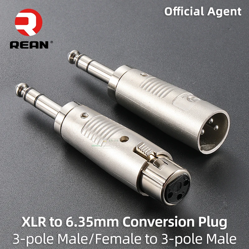 

NEUTRIK's REAN Jack 6.35 to XLR Audio Adapter 1/4" 3 Pole to XLR Convertion Plug 3Pin XLR Male Female to 6.35mm Male Female Plug