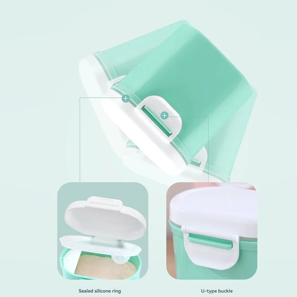 800ML Baby Formula With Spoon, Milk Powder Storage Box Baby Essential Cereal Snack Container Food Storage Box