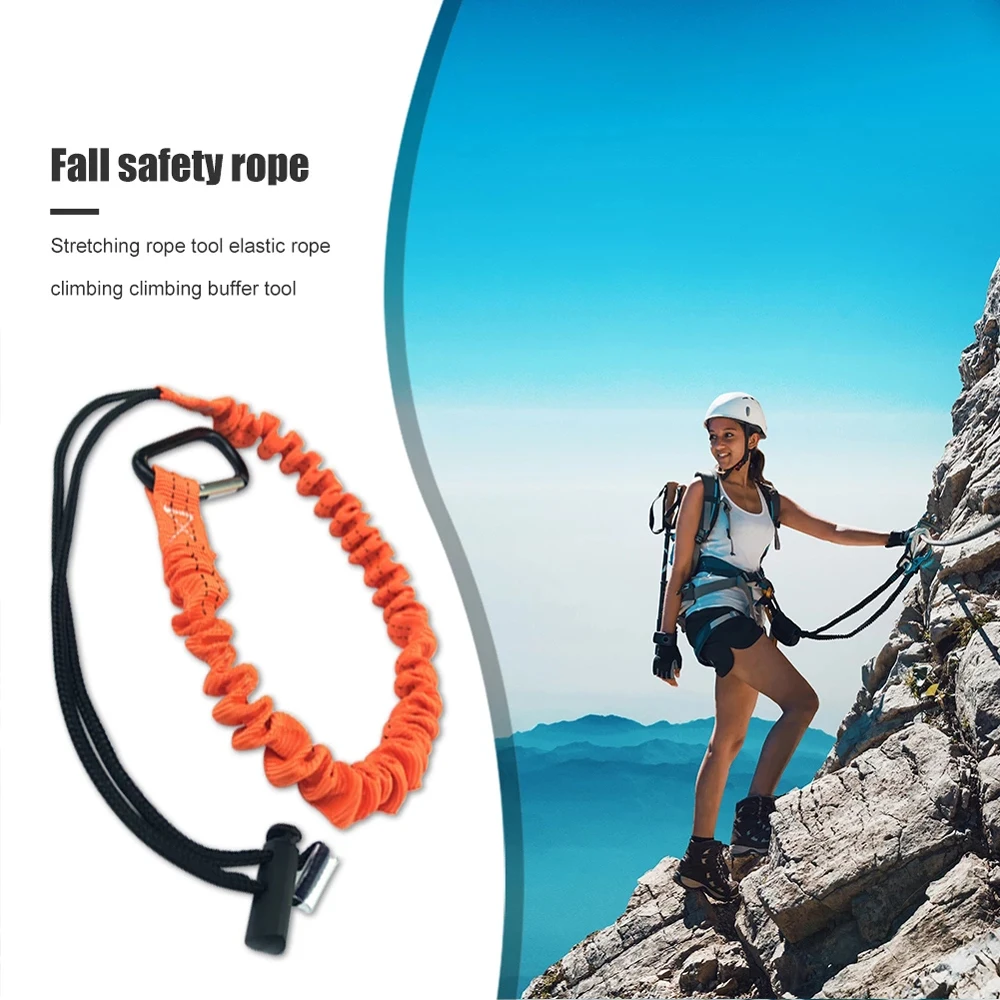 

Nylon Retractable Climbing Lanyard Safety Rope Single Carabiner Tool Telescopic Elastic Rope Carabiner