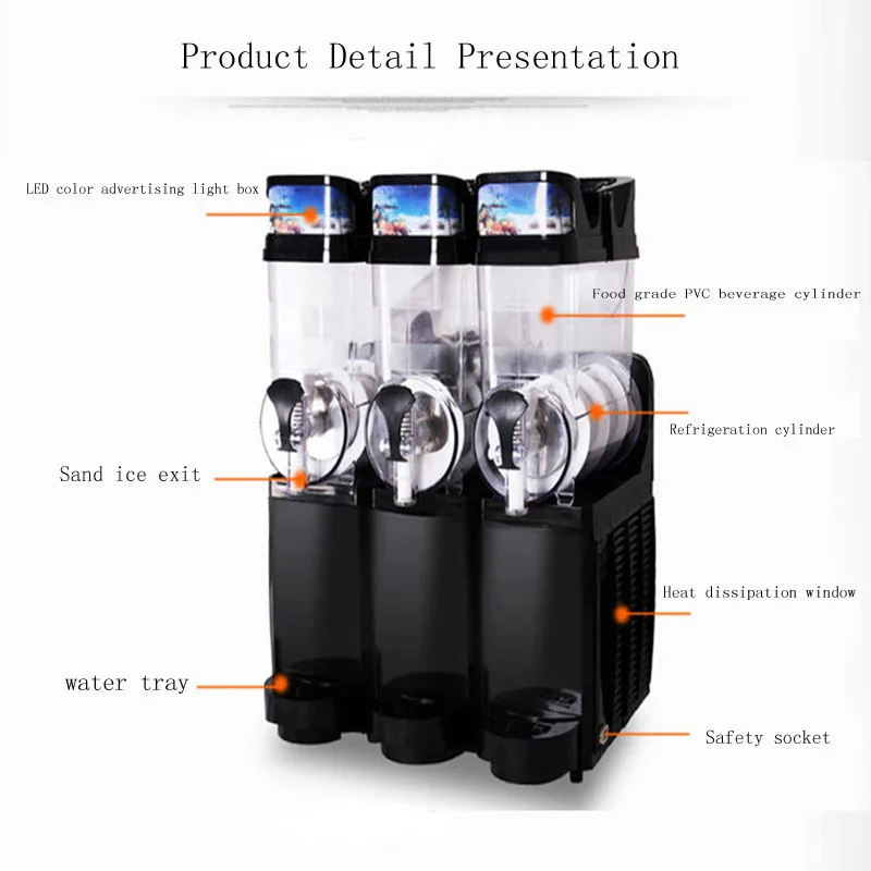 Sand Ice Slushy Making Slush Machines Electric Snow Melting Machine Ice Cream Smoothie Granita Machine 3