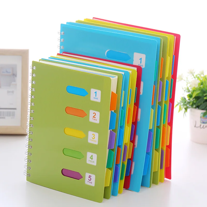 

A5 B5 Colored Spiral Notebook Coil Diary Sketchbook Horizontal Line Painting Classification Journal Notepad School Stationery