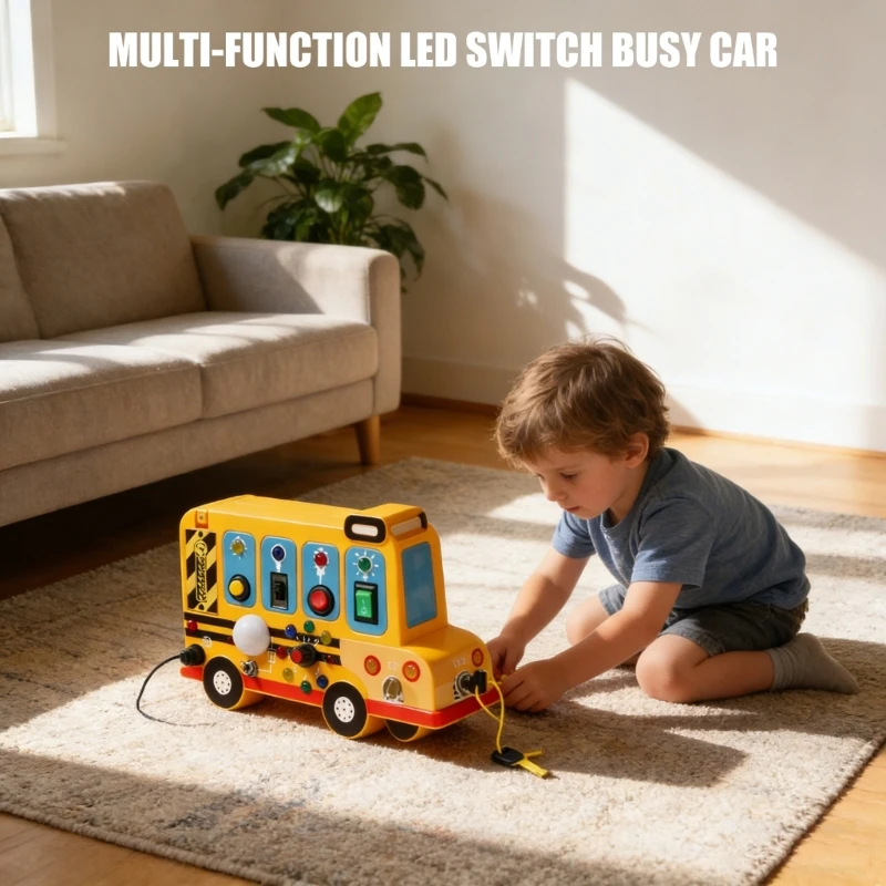 휴대용 어린이 학습 장난감 바쁜 감각 보드 테이프 레코더 모양 음악 회로 음향 효과 교육 활동 15UB