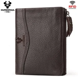 LAREET RFID - Blocking Genuine Leather Men's Wallet with Card Holder and Coin Pocket (Coffee)