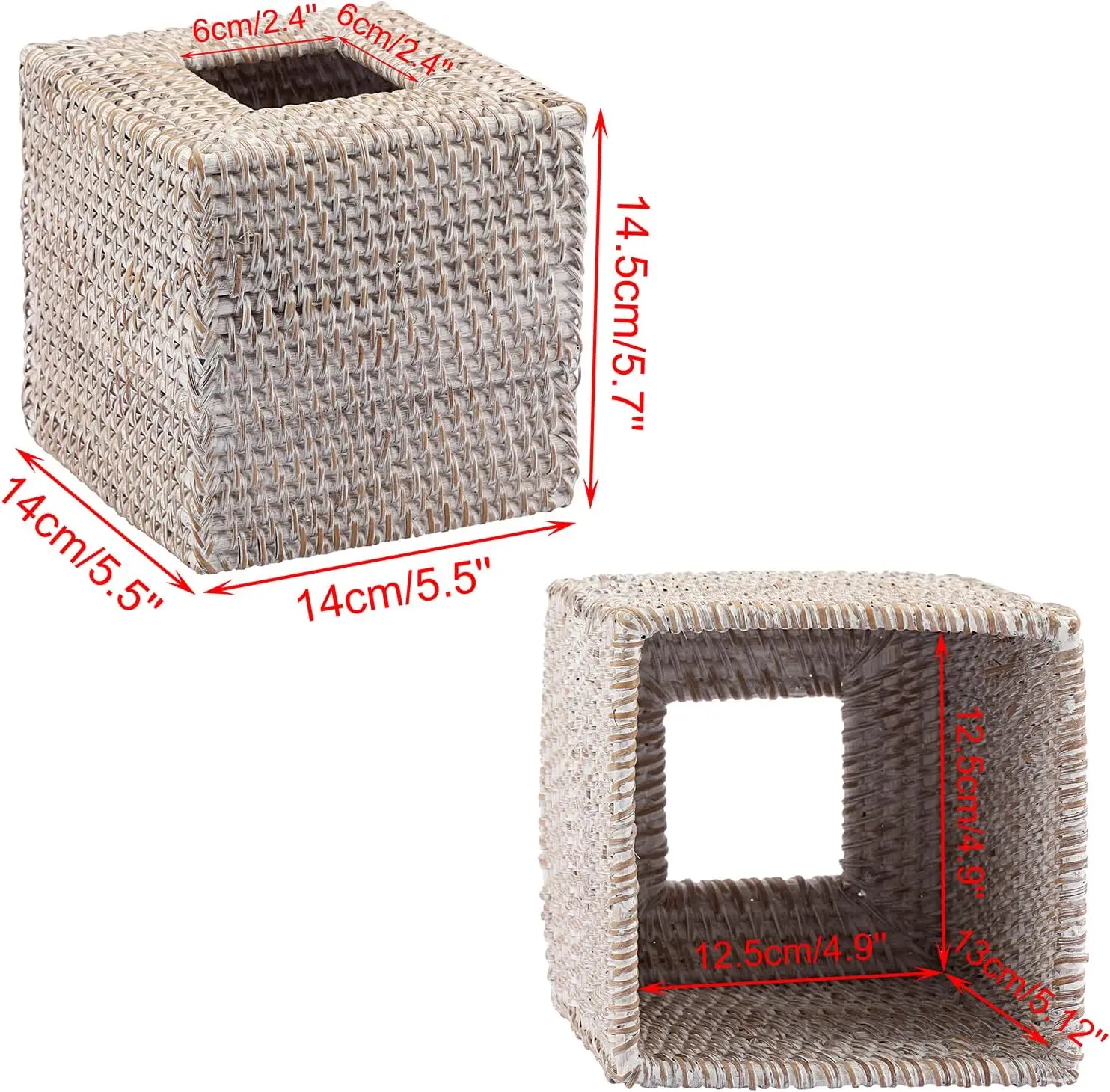 Rattan Nordic Square Tissue Boxes Storage Napkin Holder Paper Case Organizer Ornament Craft Desktop Tissue Holder Tissue Box 6