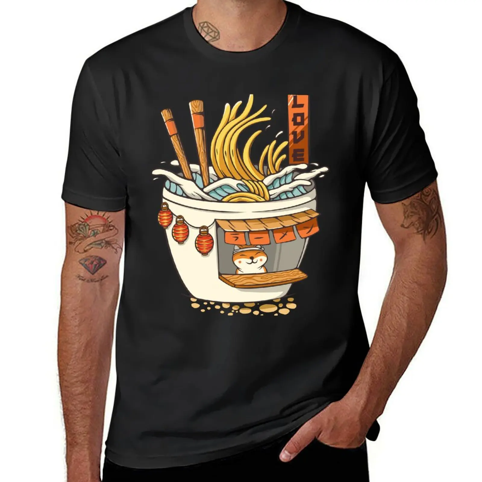 Ramen Shop T-Shirt anime clothes for a boy cute clothes heavyweights t shirt men