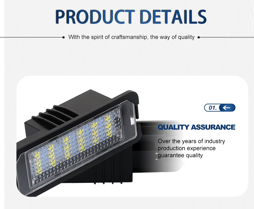 2 Stücke Auto Led-lampen Anzahl Kennzeichenbeleuchtung Weiß Für VW Polo (6N2.9N.6R) 2000-2014 Canbus Fehlerfreies Auto Styling – Detail 6