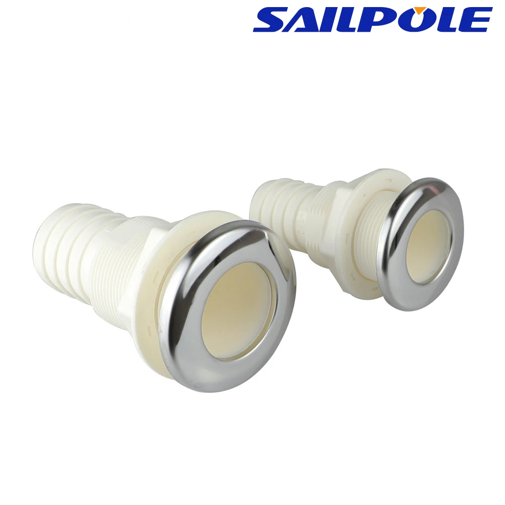 Nylon Plastic Bilge Fitting With Stainless steel Rim Bilge Pump Aerator Hose Boat Marine Yacht outlet bilge pump 16/19/25/32/38/50 mm