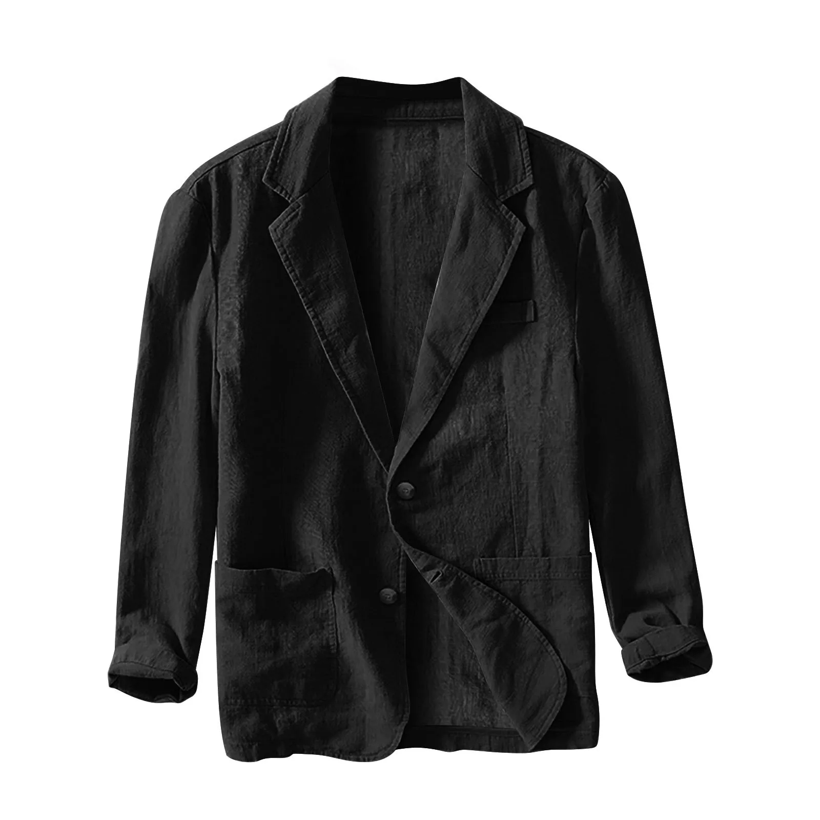 Spring New Casual Linen and Cotton Quality Safari Suits for Men Clothing Solid Color Blazers Men Jackets Oversize Blazers Men