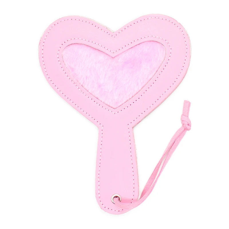 19cm Heart Shape Mini Paddle Riding Crops Flogger Horsewhips Spikes Leather Spanking Paddle Slapper Dressage Whips 2