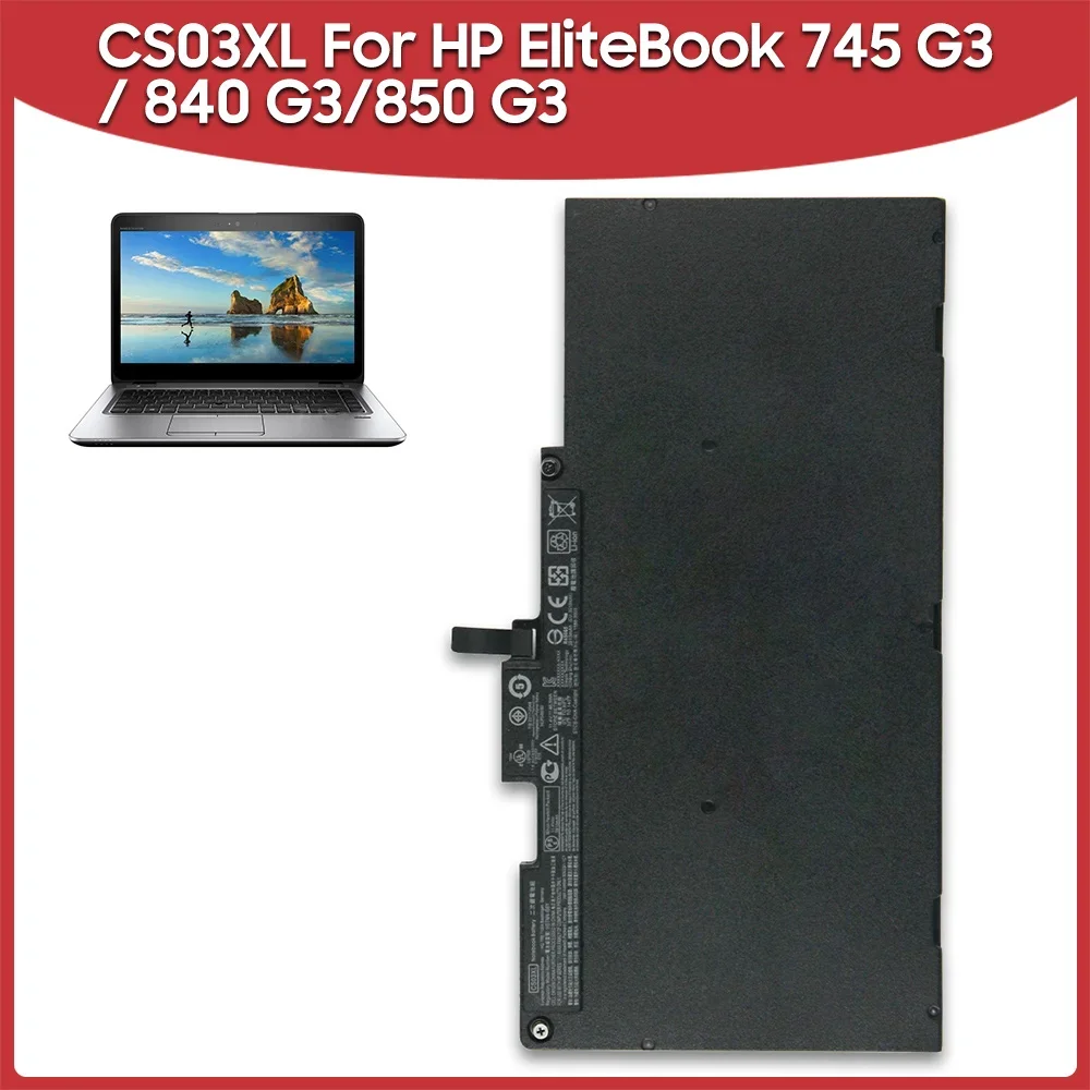 New Replacement Battery 46.5Wh CS03XL For HP EliteBook 840 G3 850 G3 745 G3 Rechargeable Batteries