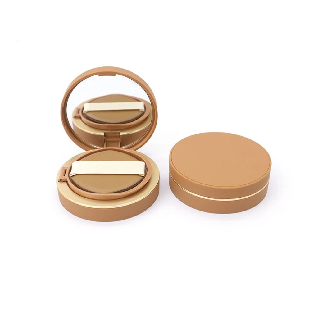 

Empty 12g Round brown air cushion box for foundation liquid isolation BB cream with mirror Sponge puff 12pcs