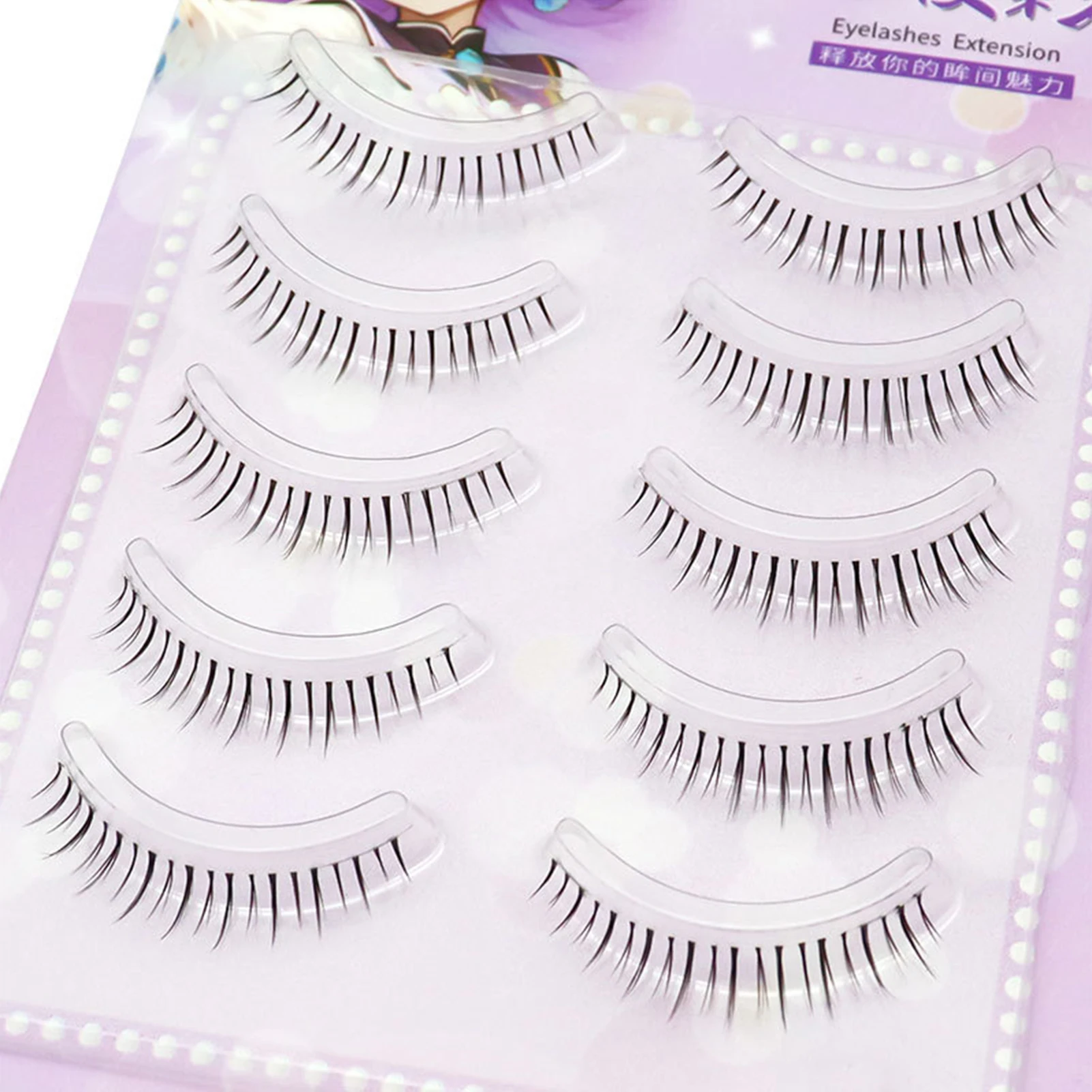Description Picture 3 of itemNatural False Lower Lashes full strips Korean style Makeup Look natural Wispy Individual Eyelash Extensions daily eyelashes