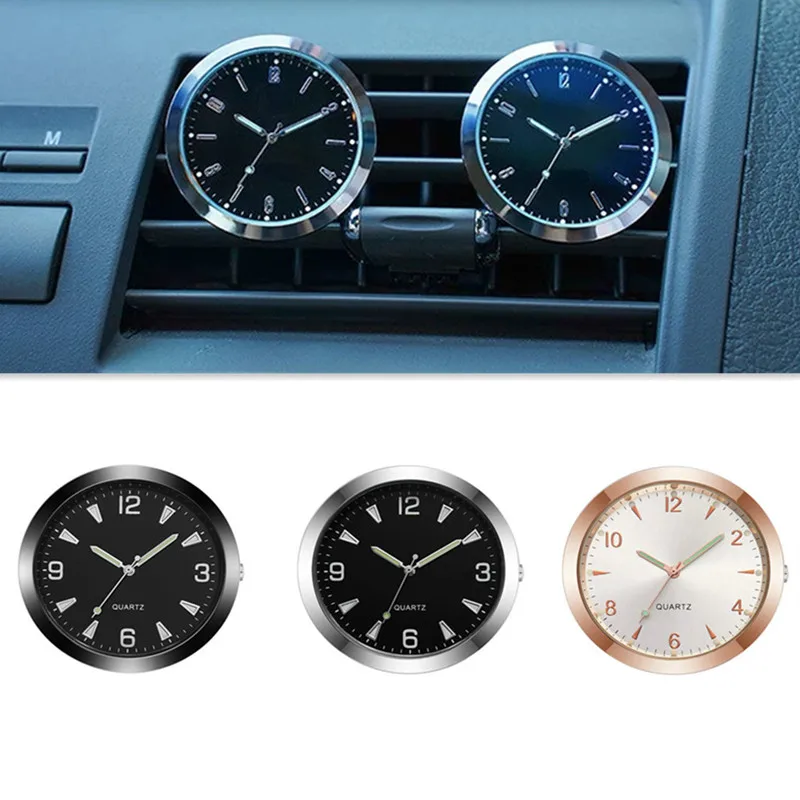 Car Clock Air Outlet Dashboard Clock Car Dashboard Stick-On Luminous Digital Clocks