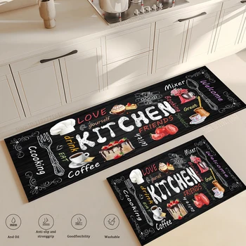 Tappeto decorativo antiscivolo da cucina, tappetino per porta d'ingresso, lavanderia bagno, corridoio, camera da letto, grandi tappeti assorbenti per la casa 1