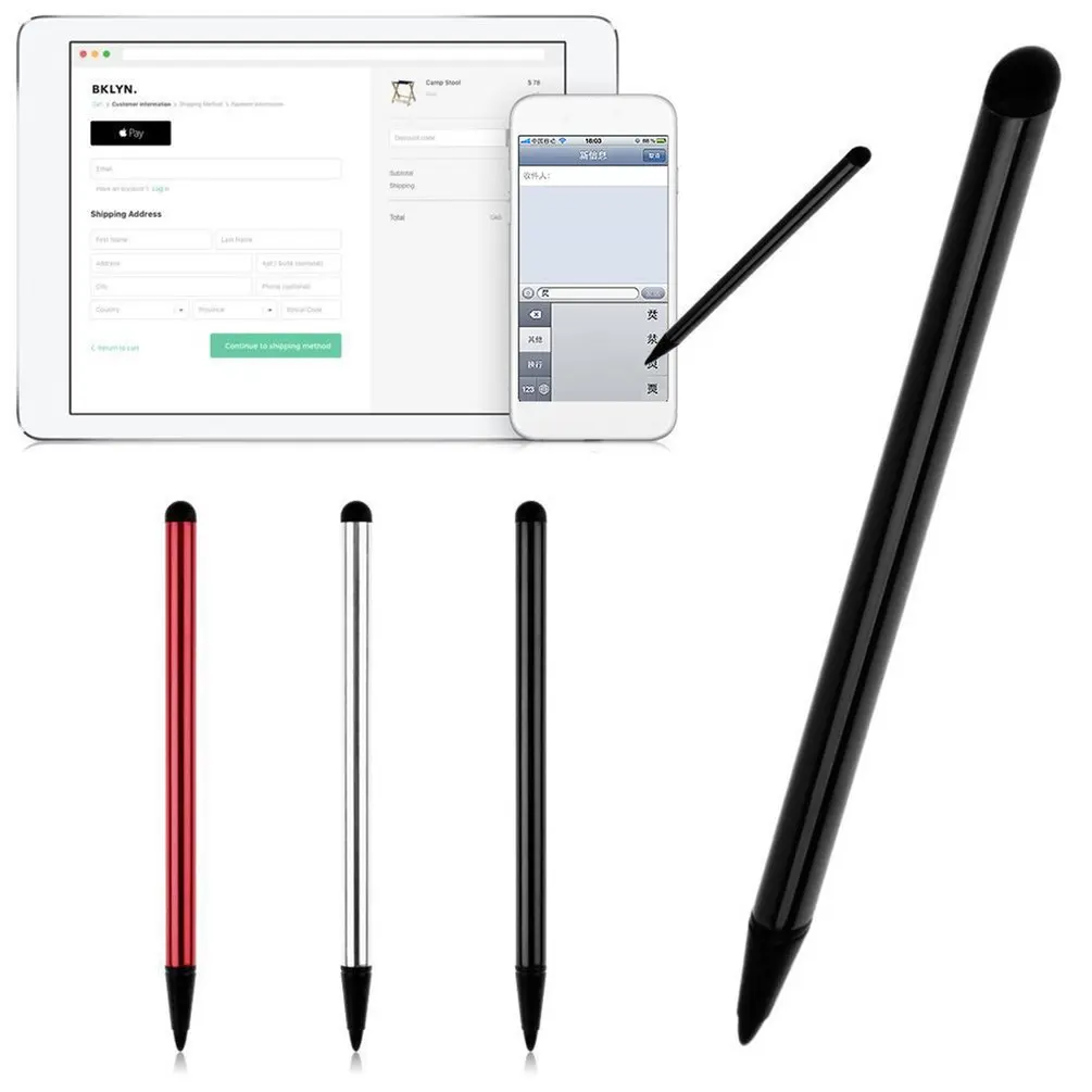 

3 Universal 2 In 1 Touch Pen Stylus Drawing Tablet Pen Capacitive Screen Ballpoint Pen Metal Pen Mobile Phone Accessories