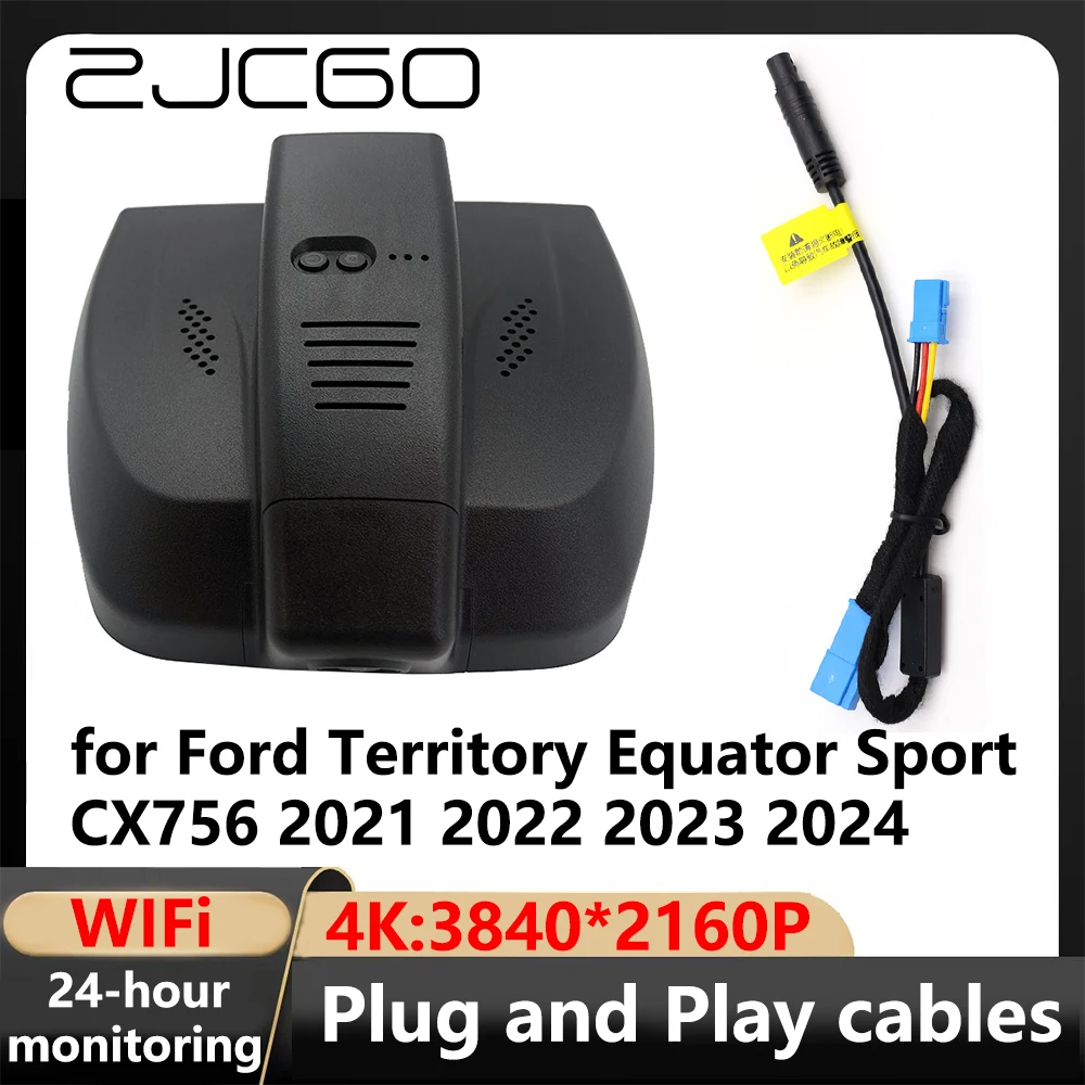 

ZJCGO 4K Wifi 3840*2160 Car DVR Dash Cam Camera Video Recorder for Ford Territory Equator Sport CX756 2021 2022 2023 2024