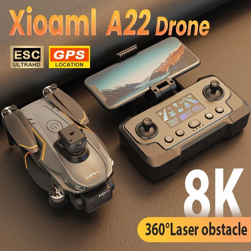 A22 RC Drone 4K 6K 8K Professional Dual Camera Aerial 360&deg; Quadcopter RC Obstacle Avoidance Optical Flow Aerial Drone fpv drone drone aircraft