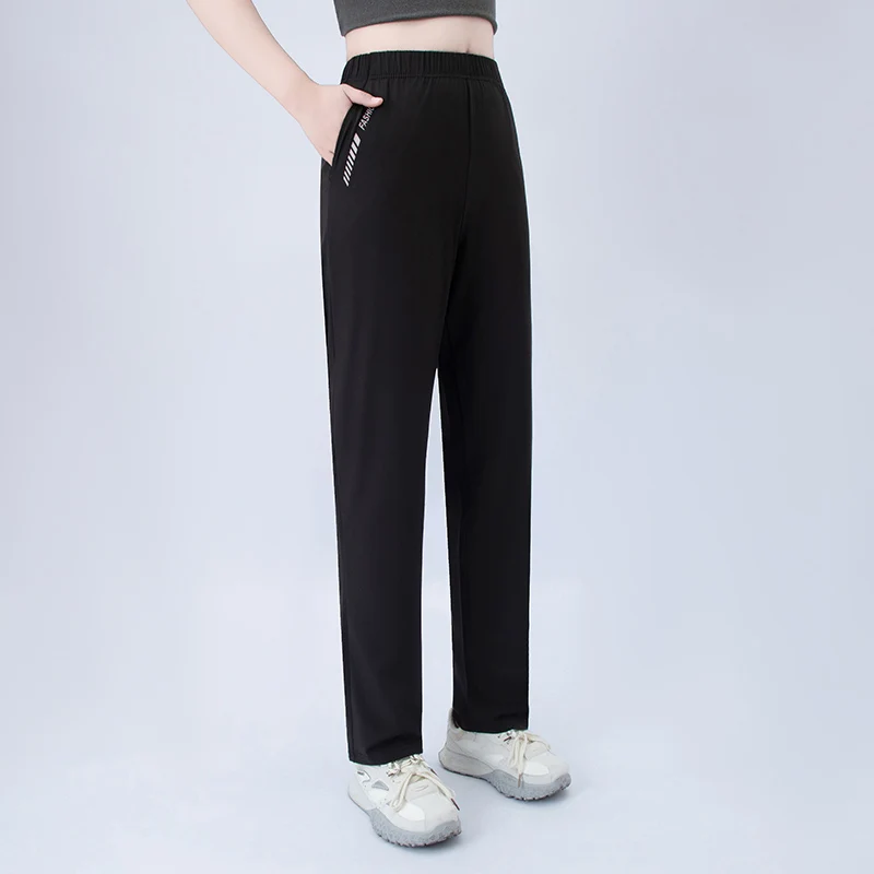 Summer women's pants, solid color casual pocket pants, versatile, simple and sporty, Haren pants, comfortable and sunscreen pant