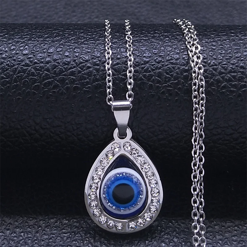 Collana GOLDENCAT Con Ciondolo Occhio Turco E Sole, In Acciaio Inossidabile Placcato Oro 18k, Lunghezza Regolabile 415 Mm + 65 Mm, Peso 8,1 Grammi