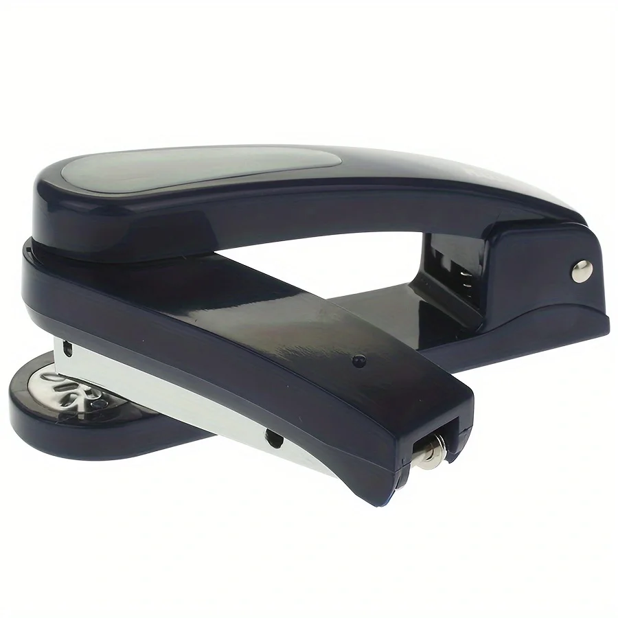 1pc desktop stapler that can rotate 360 degrees, manual operation, multi-functional business office supplies, Black, navy blue