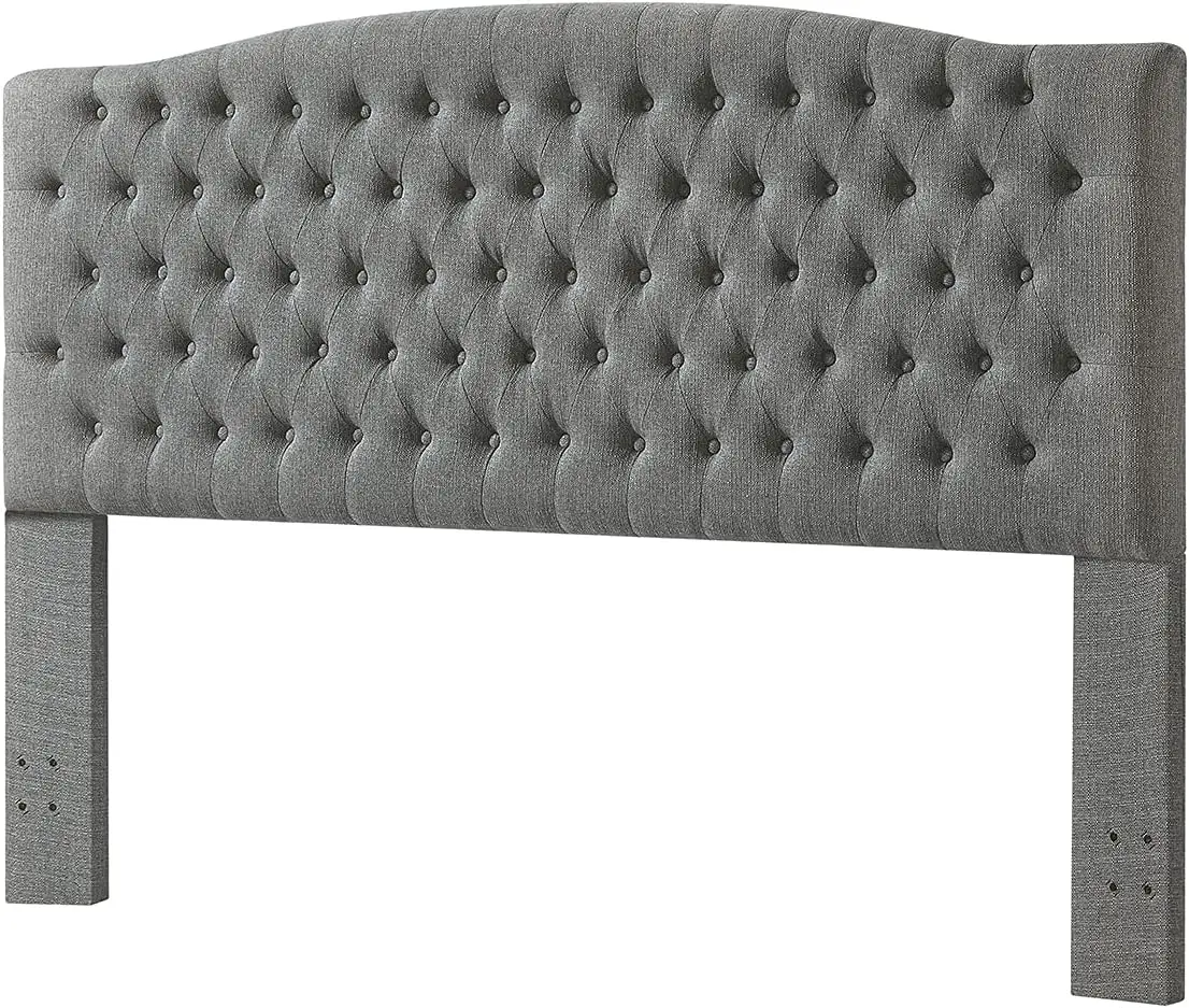 Upholstered Tufted Button Linen Fabric Headboard,Comfortable Fashional Headboard King/CA King Size,Granite