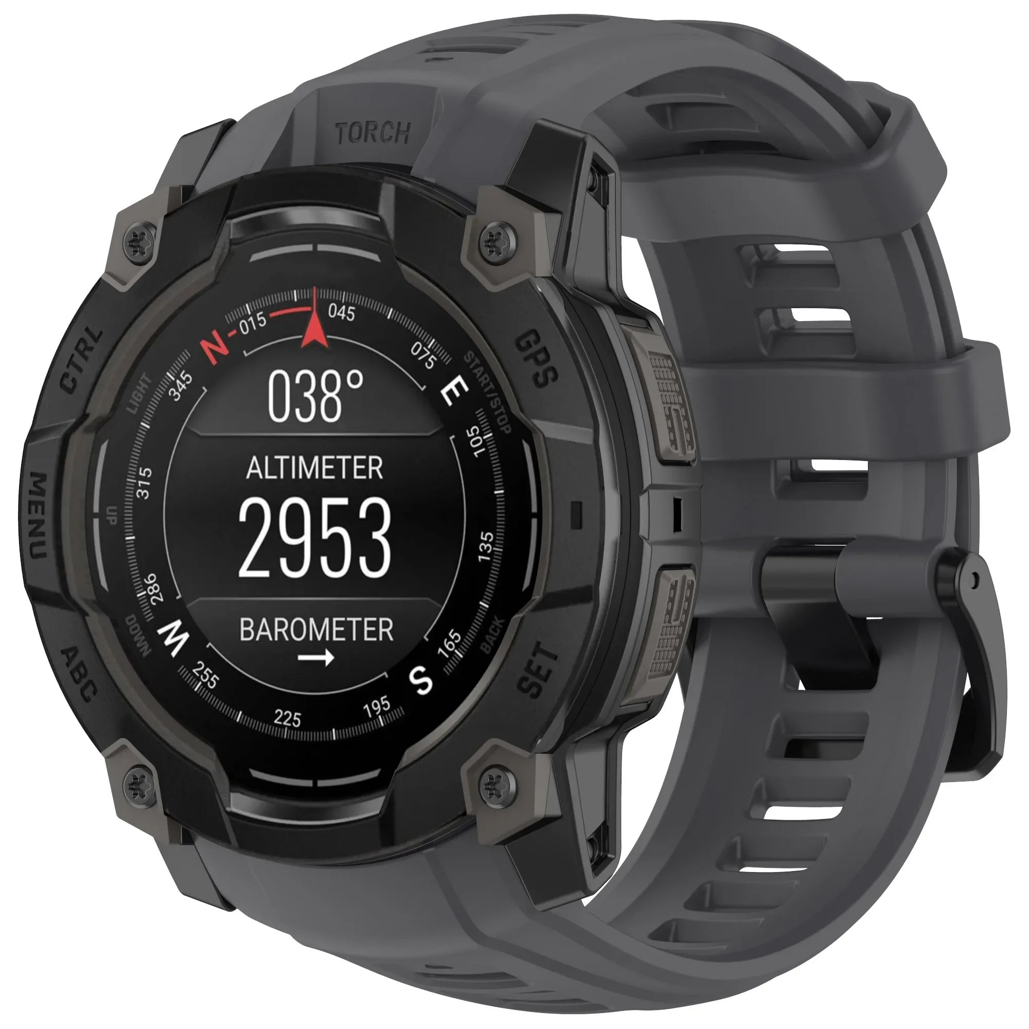 Atmungsaktives, sportliches Silikonschlaufen-Uhrenarmband für Garmin Instinct 3 45 mm 50 mm Solar/AMOLED – Detail 8