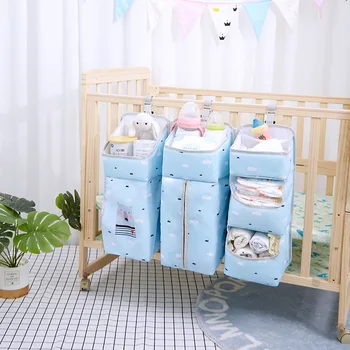 Premium 3-in-1 Hanging Crib Organizer with Storage Pockets
