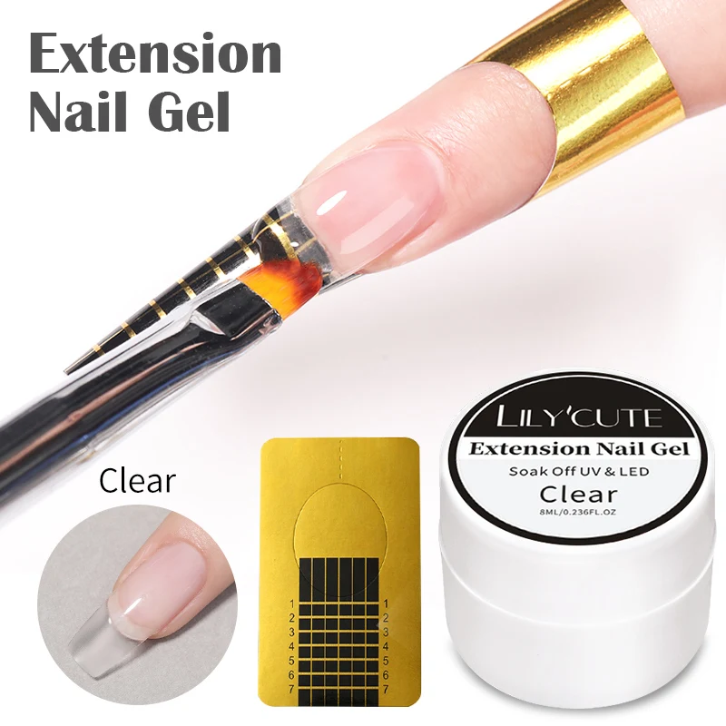 Lilycute 8ml Extension Nail Gel Manicure Tool Kit Gel Nail Polish Set ...