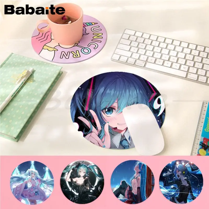 

Amine H-Hatsunes- Miku girls Mousepad INS Tide Round Keyboard Mat Table Mat Students Cabinet Gamer Desktop Mousepad Home Decor