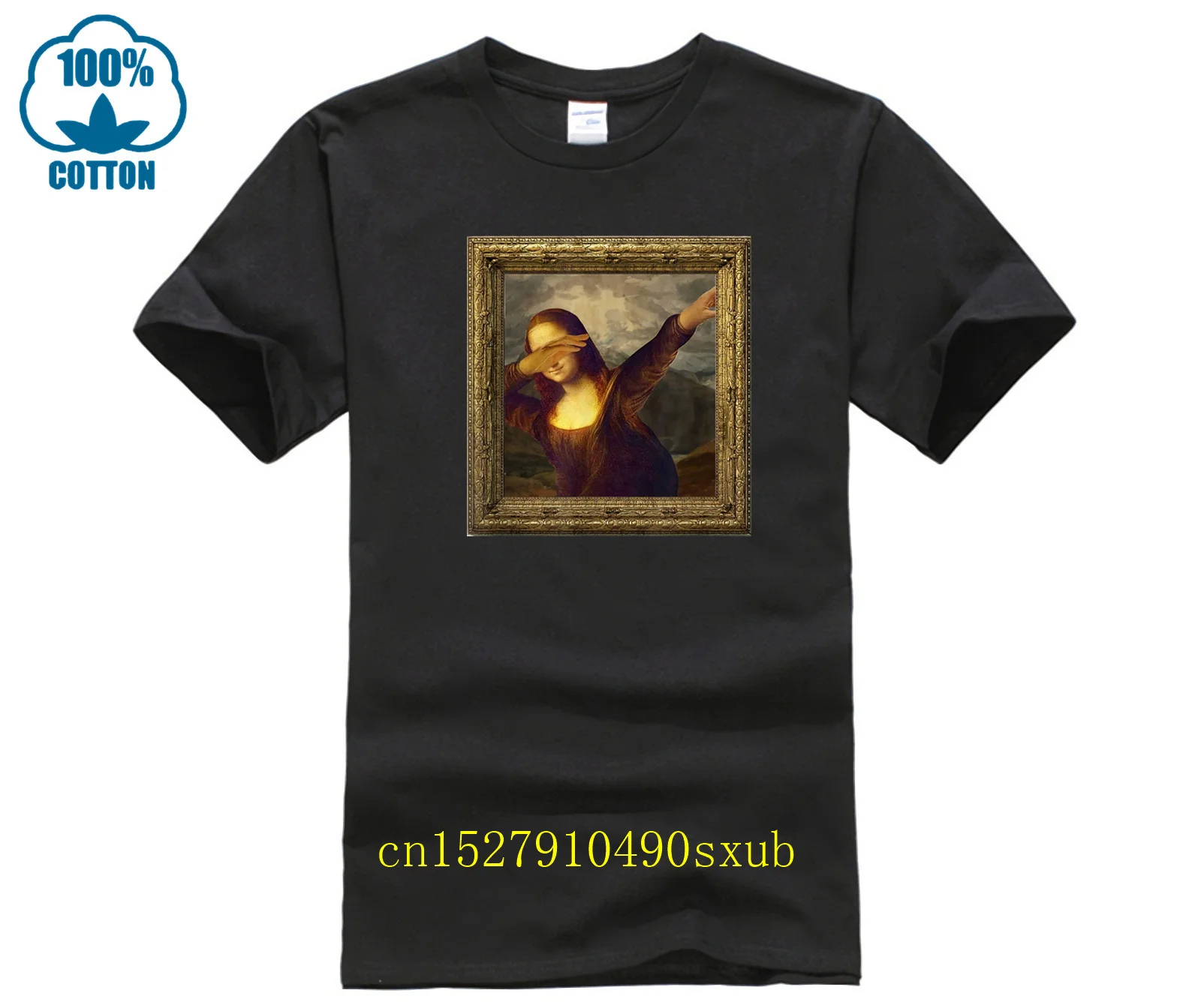 Maglietta Grafica Creativa Alla Moda Top Dabbing Mona Lisa Painting T Shirt