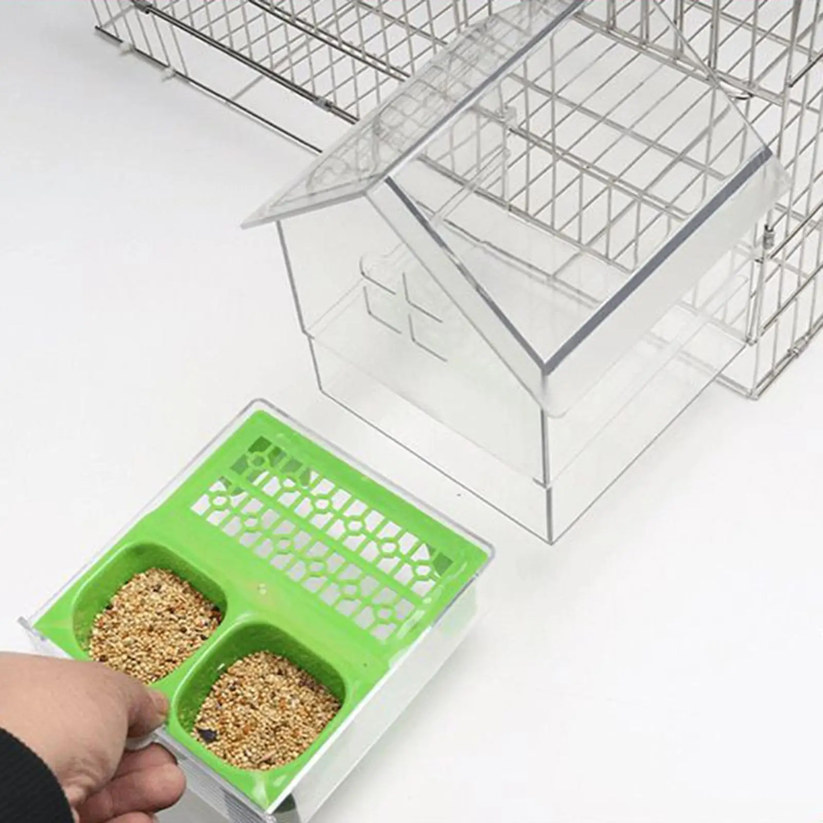 Bird Feeder Bird Bath Bowl House Multifunction Bathing Cage Accessories Parakeet Bathtub for Lovebird Parakeets Parrot