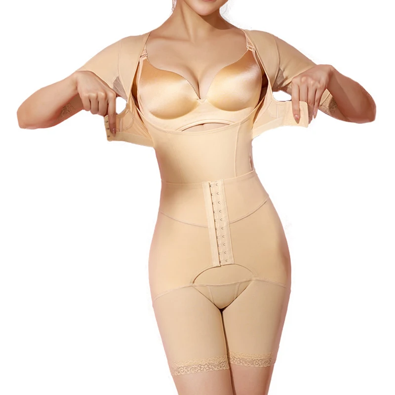 Women Magnetic Full Body Shaper Slimming Bodysuits Open Crotch Corset Waist Trainer Underwear