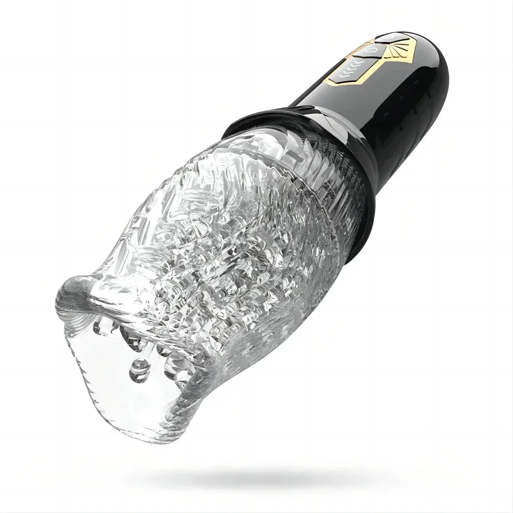 Masturbator 10 Vibration 5 Rotation Transparant Sleeve Oral Sex Delay Endurance Masturbation Cup Sex Toys 18